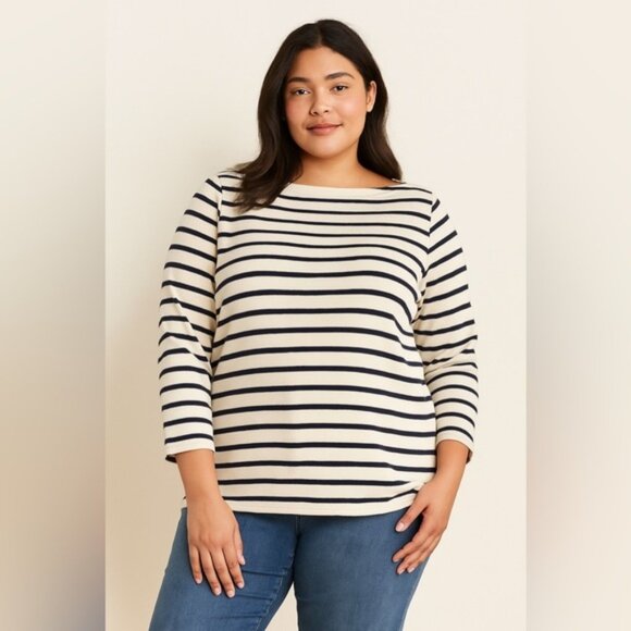 L.L.Bean Women’s Striped Knit Top – Size 1X - Picture 1 of 6